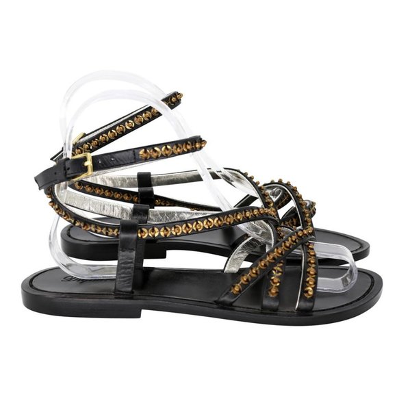 Dsquared2 Studded 35 Leather Slides Roman Sandals DS-S06013P-0003 - Picture 6 of 11